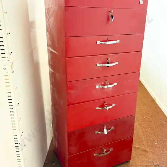 Hand Built Six Drawer Fitted Interior Top Compartment Meccano Storage Chest