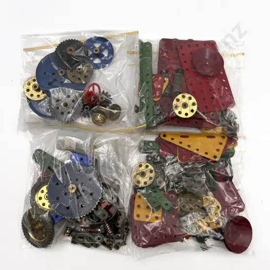 Qty Meccano Assorted Gears Plates with Nuts and Bolts