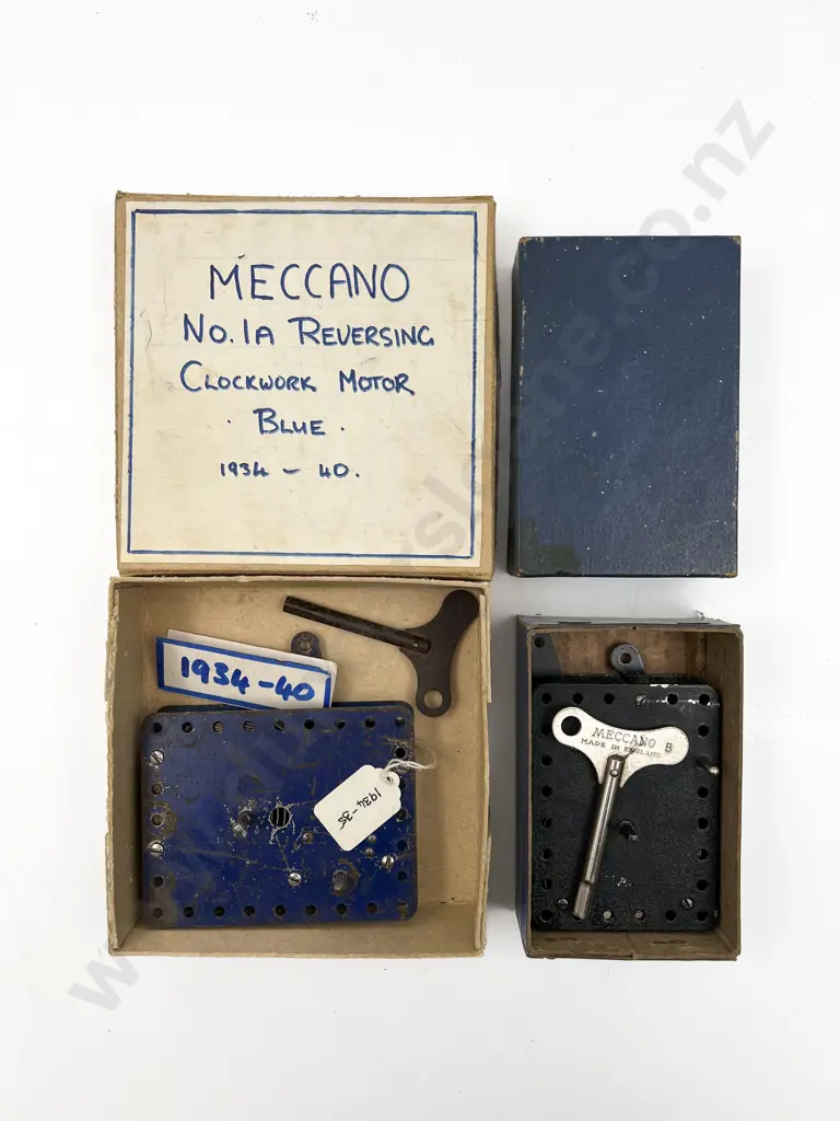 Boxed Meccano Clockwork Motor No1 and unboxed No 1A Image 1++