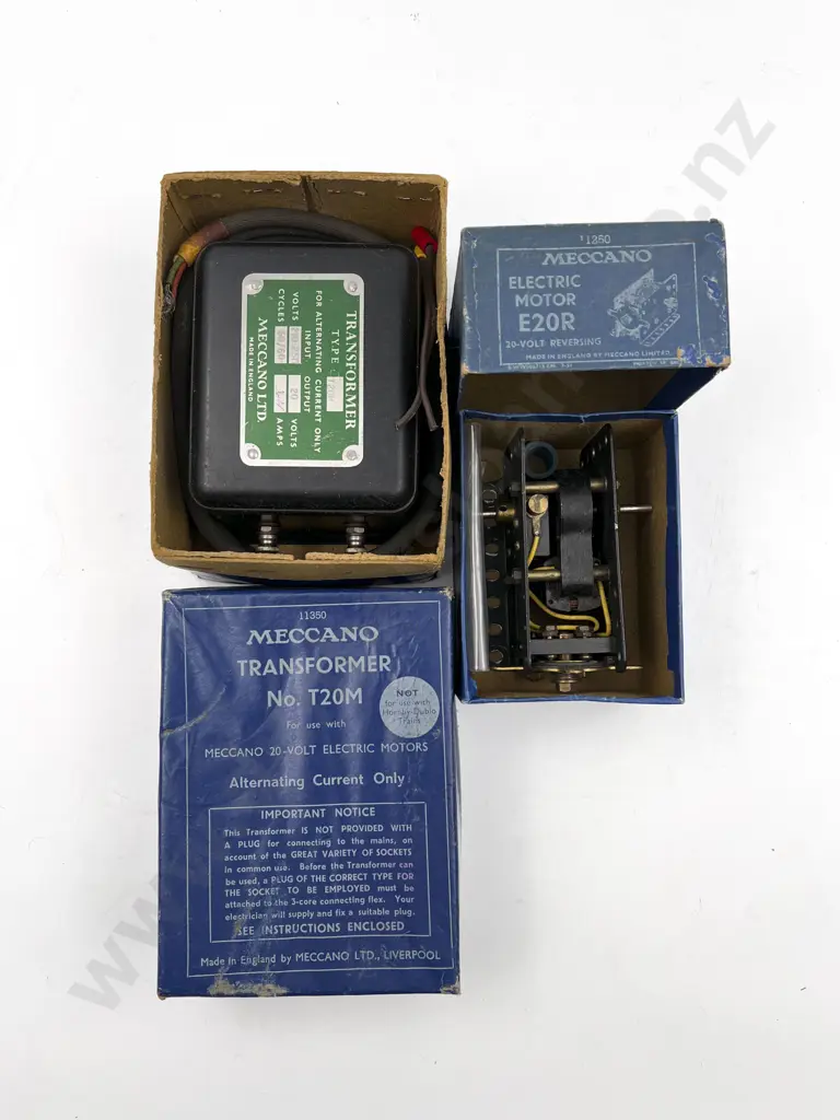 Boxed Meccano Clockwork Transformer No T20M & Electric Motor E20R Image 1++