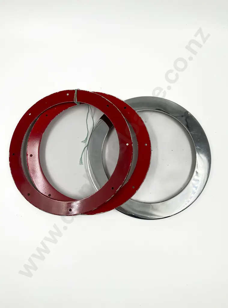 Meccano Pair 25cm Flange Rings and Chrome Plated Ring Image 1++