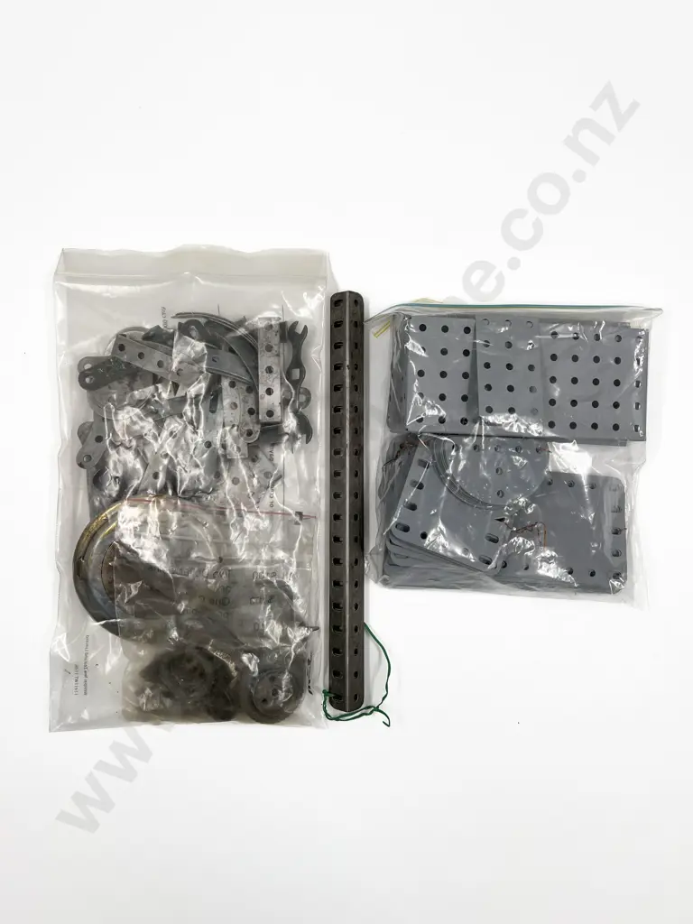 Meccano Qty Assorted with Grey and ZInc/Steel Plates Image 1++
