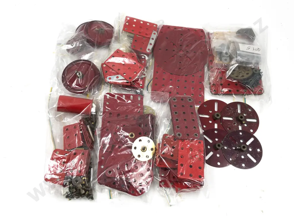 Qty Meccano Assorted Mainly Red Parts Image 1++