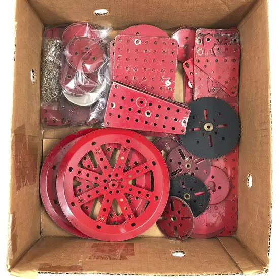 Qty Meccano Assorted Mainly Red Parts