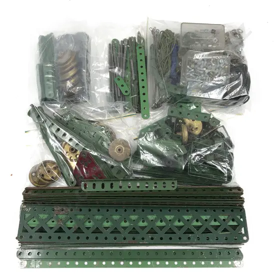 Qty Meccano Assorted Mainly Green Plates
