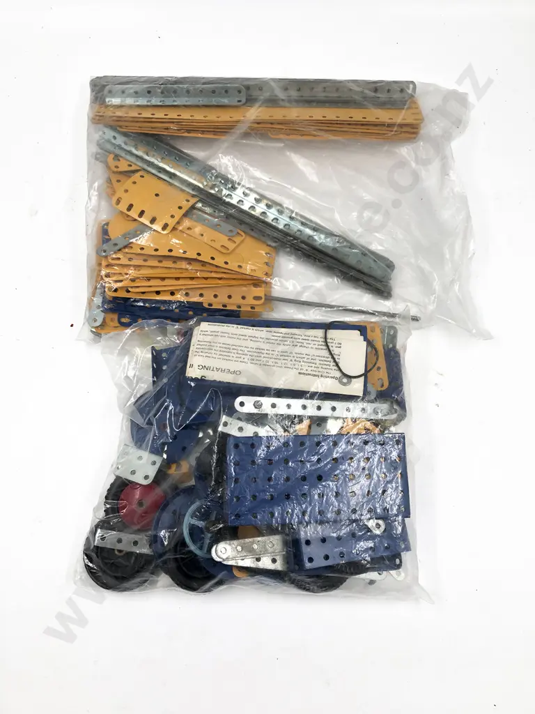 Qty Meccano Assorted Mainly Blue and Yellow Plates Image 1++