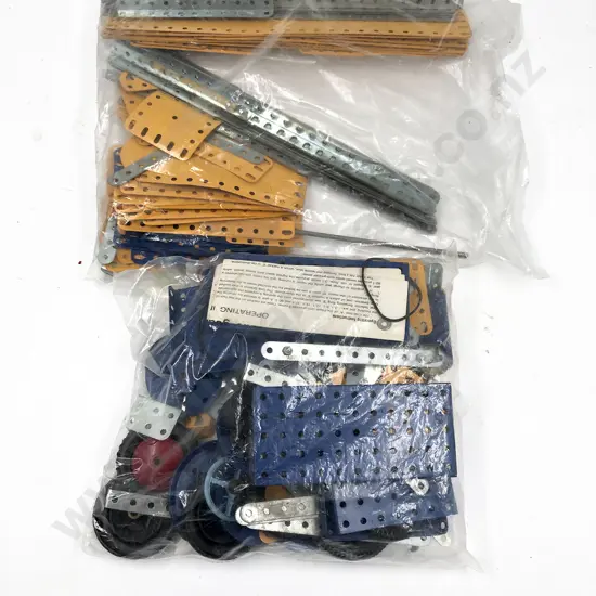 Qty Meccano Assorted Mainly Blue and Yellow Plates