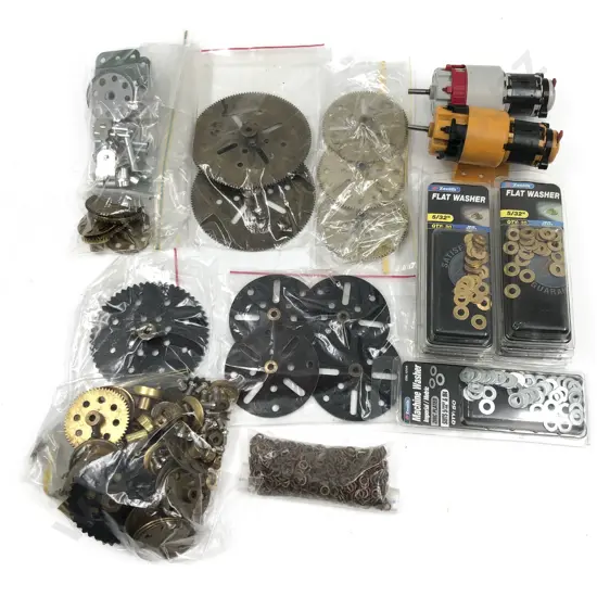Qty Meccano Assorted Gears Nuts and Bolts
