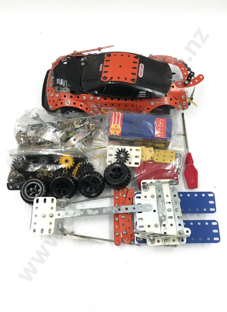 Meccano Erector Car Completed and Assorted with Electric Motor Image 1++