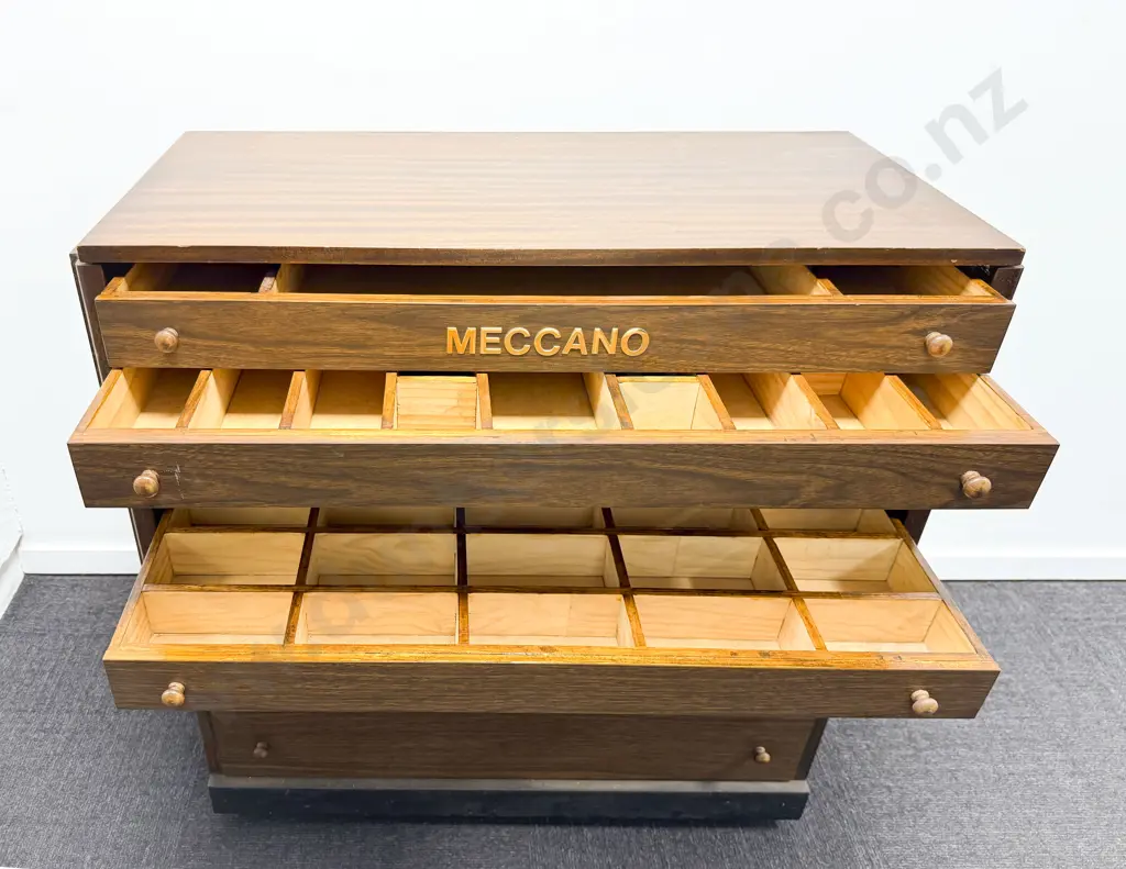 Nine Fitted Drawer Meccano Storage Chest constructed from a TV Cabinet Image 1++