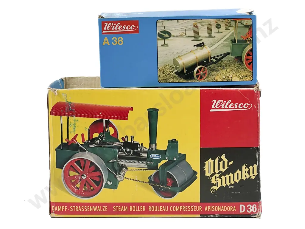 Boxed Wilesco Steam Roller D36 and Water Cart A38 Image 1++