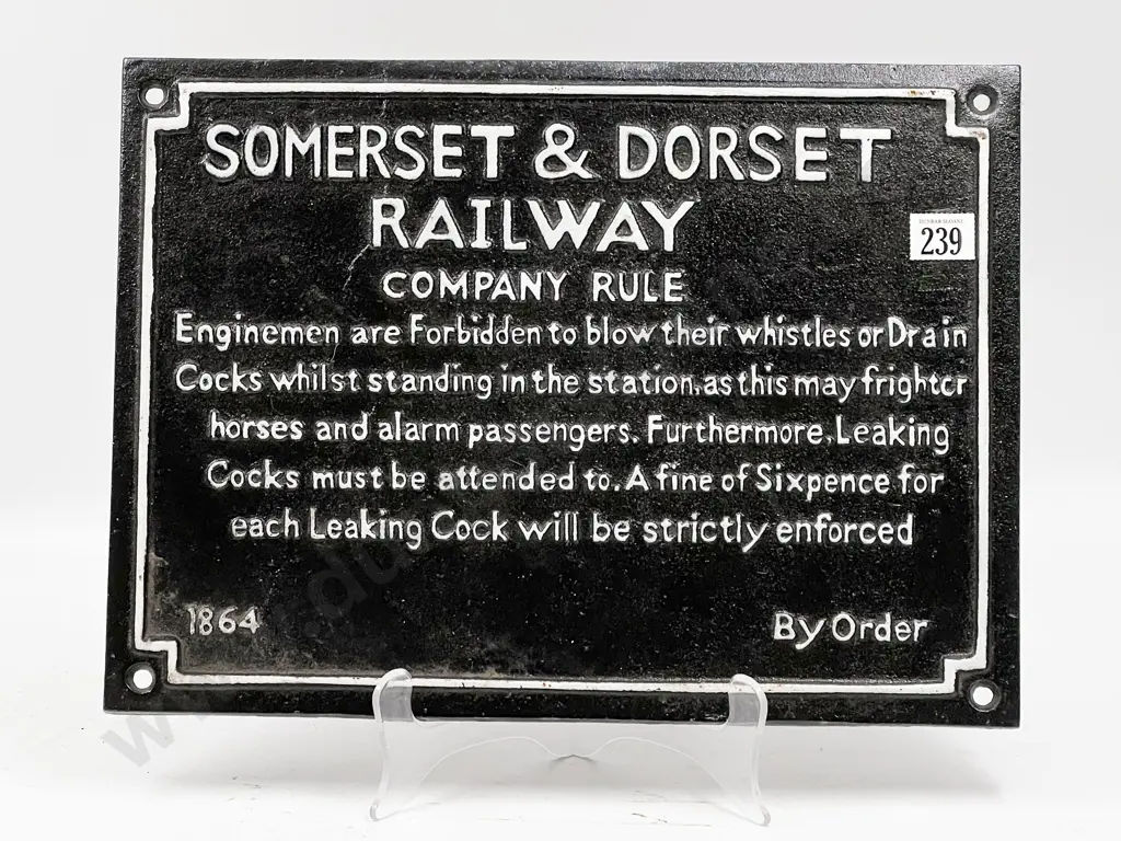 Reproduction Cast Iron Company Rule Plaque Image 1++