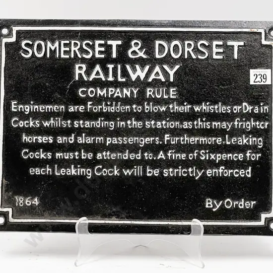 Reproduction Cast Iron Company Rule Plaque