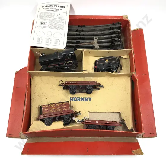 Part Boxed Hornby O Gauge Clockwork No 50 Goods Set