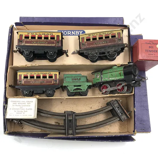 Part Boxed Hornby O Gauge Clockwork M1 Passenger Set