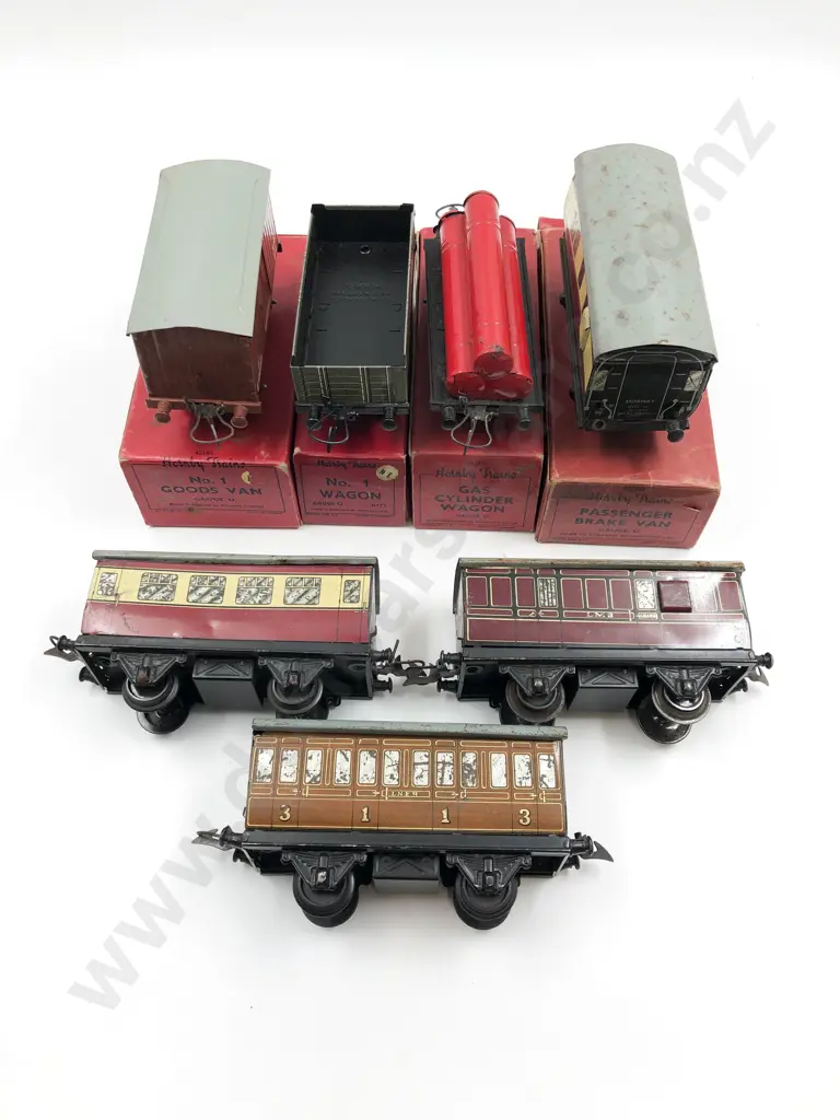 Hornby O Gauge Clockwork Three Rolling Stock Wagons Image 1++