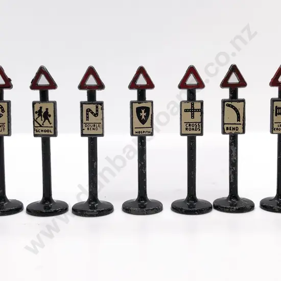 Unboxed A Moko Lesney Part Set of Seven Road Signs