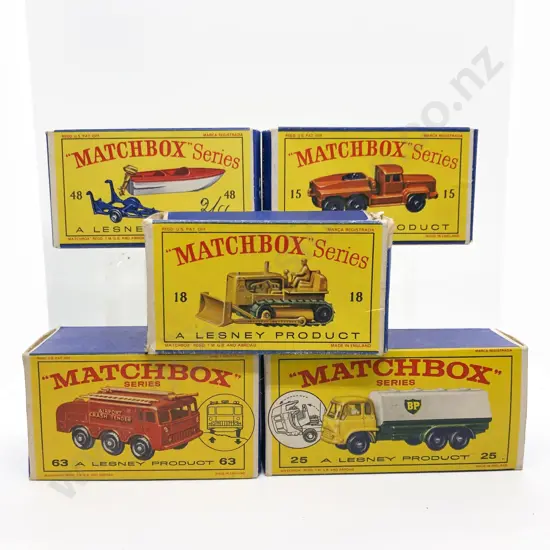 Five Boxed Matchbox Early Issue 1-75 Models