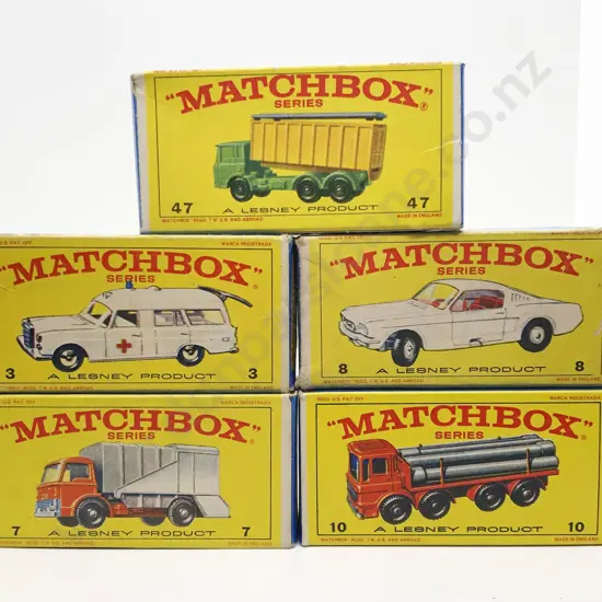 Five Boxed Matchbox Early Issue 1-75 Models