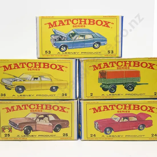 Five Boxed Matchbox Early Issue 1-75 Models