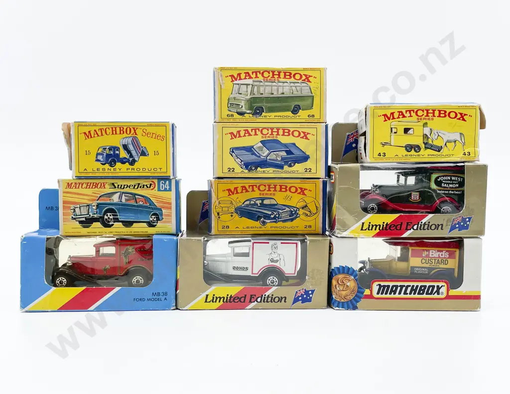 Six Boxed Matchbox Early Issue 1-75 Models and four window boxed models Image 1++