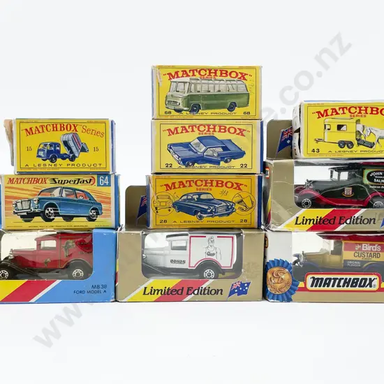 Six Boxed Matchbox Early Issue 1-75 Models and four window boxed models