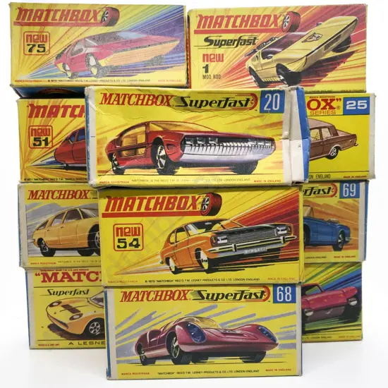 Ten Boxed Matchbox 1-75 Superfast Models