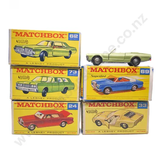 Five Boxed Matchbox Early Issue 1-75 Models