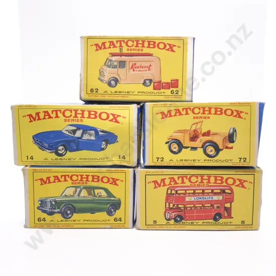 Five Boxed Matchbox Early Issue 1-75 Models
