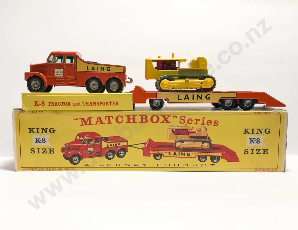Boxed Matchbox Series King Size K-8 Tractor and Transporter Image 1++