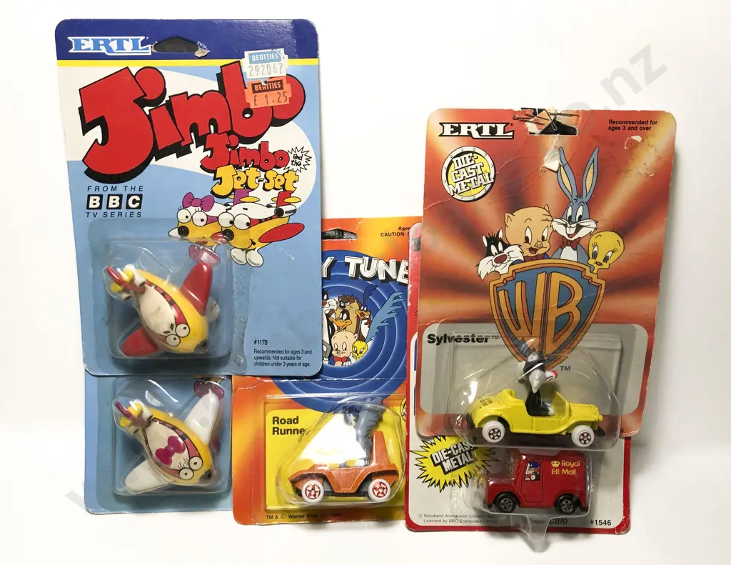 Ertl C1989 Five Bubble Packed BBC and Looney Tunes Vehicles Image 1++