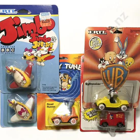 Ertl C1989 Five Bubble Packed BBC and Looney Tunes Vehicles