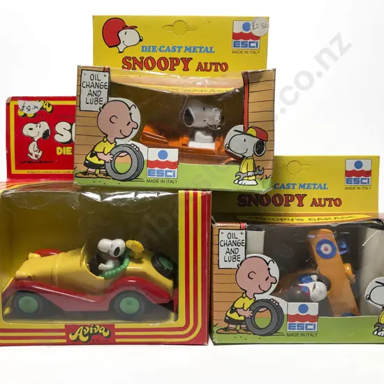 Three Boxed Aviva and Esci Snoopy Vehicles