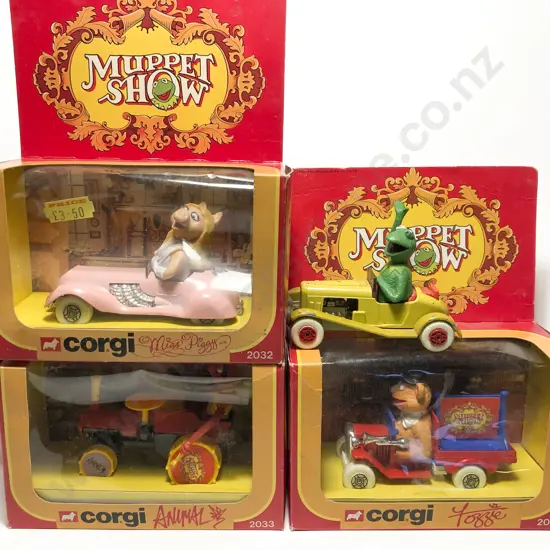 Three Boxed Corgi Muppet Show Vehicles