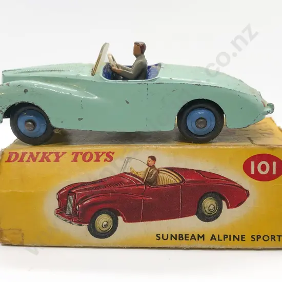 Boxed Dinky No101 Sunbeam Alpine Sports (box all end flaps missing
