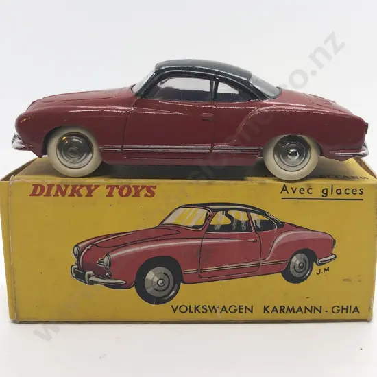 Boxed French Dinky 24M Volkswagen Karmann - Ghia (Avec Glaces)