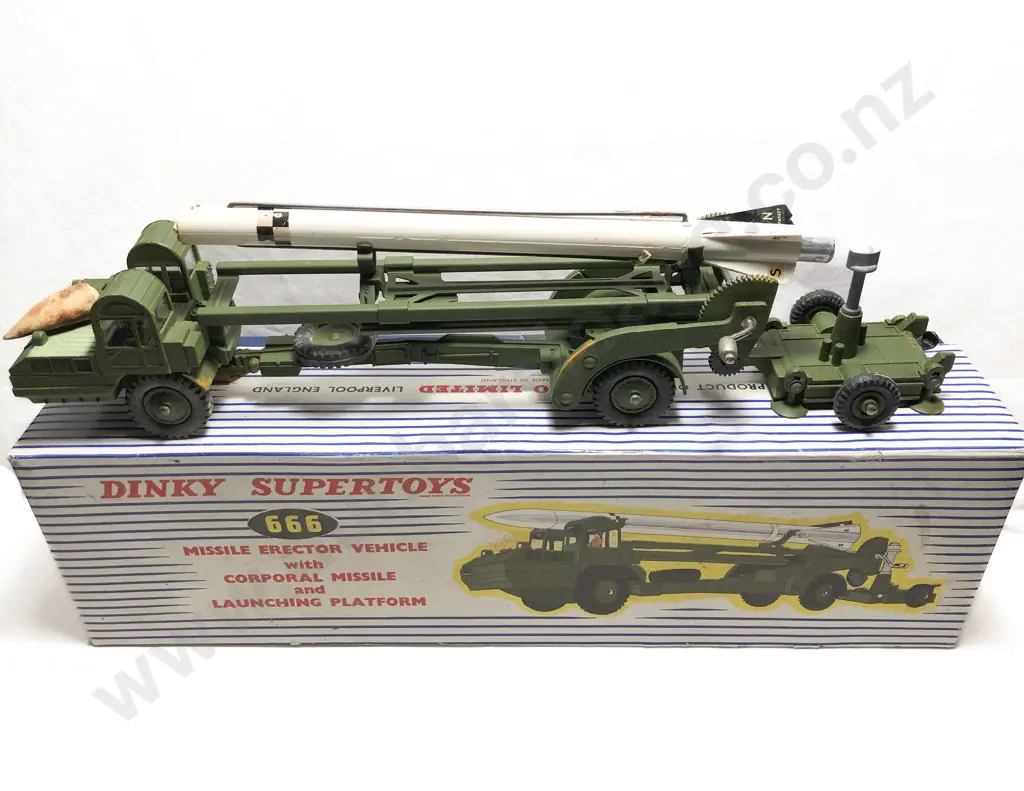Boxed Dinky No666 Missile Erector Vehicle with Corporal Missile and Launching Platform Image 1++