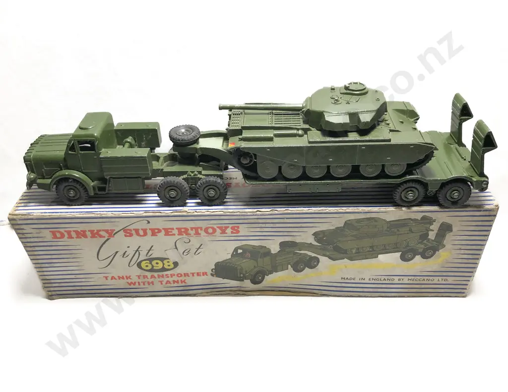 Part Boxed Dinky No698 Gift Set Tank Transporter with Tank Image 1++