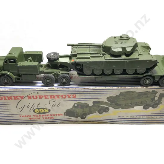 Part Boxed Dinky No698 Gift Set Tank Transporter with Tank