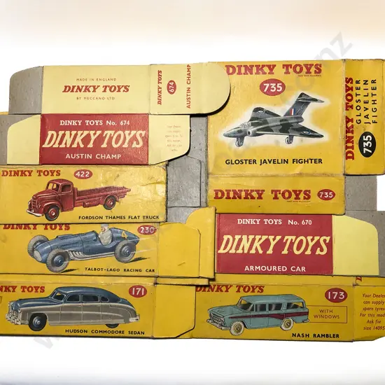 Dinky Seven Empty Boxes