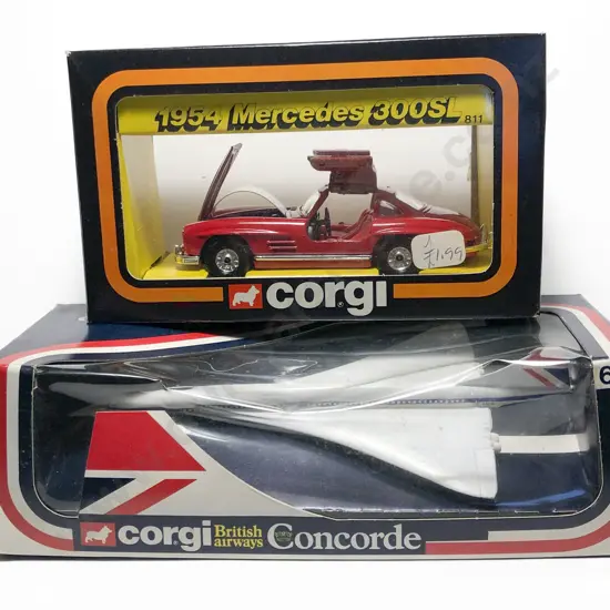 Boxed Corgi 650 Concorde and 811 1954 Mercedes 300SL