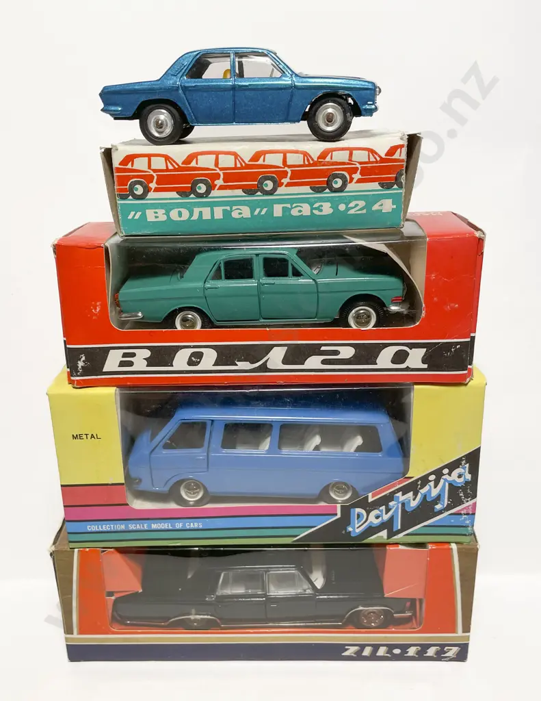 Boxed Four Vintage Russian Diecast Vehicle Models Image 1++