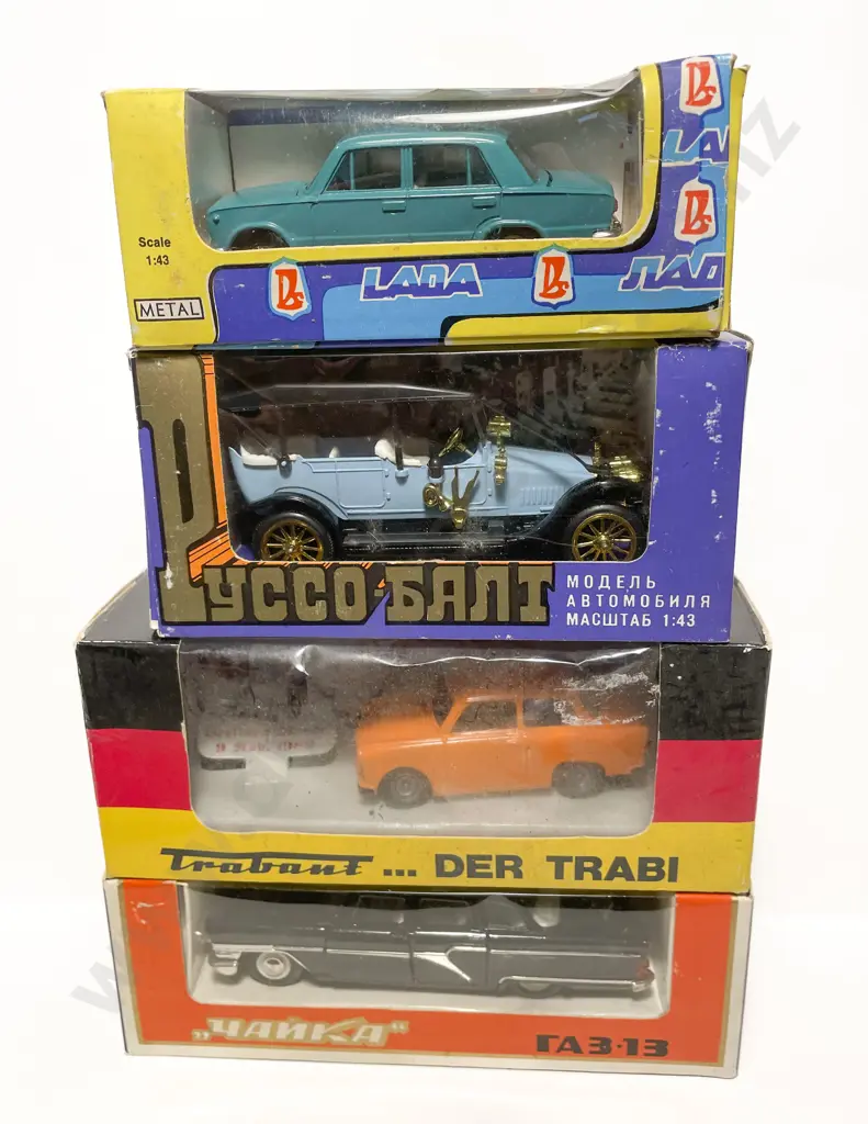 Boxed Four Vintage Russian Diecast Vehicle Models Image 1++