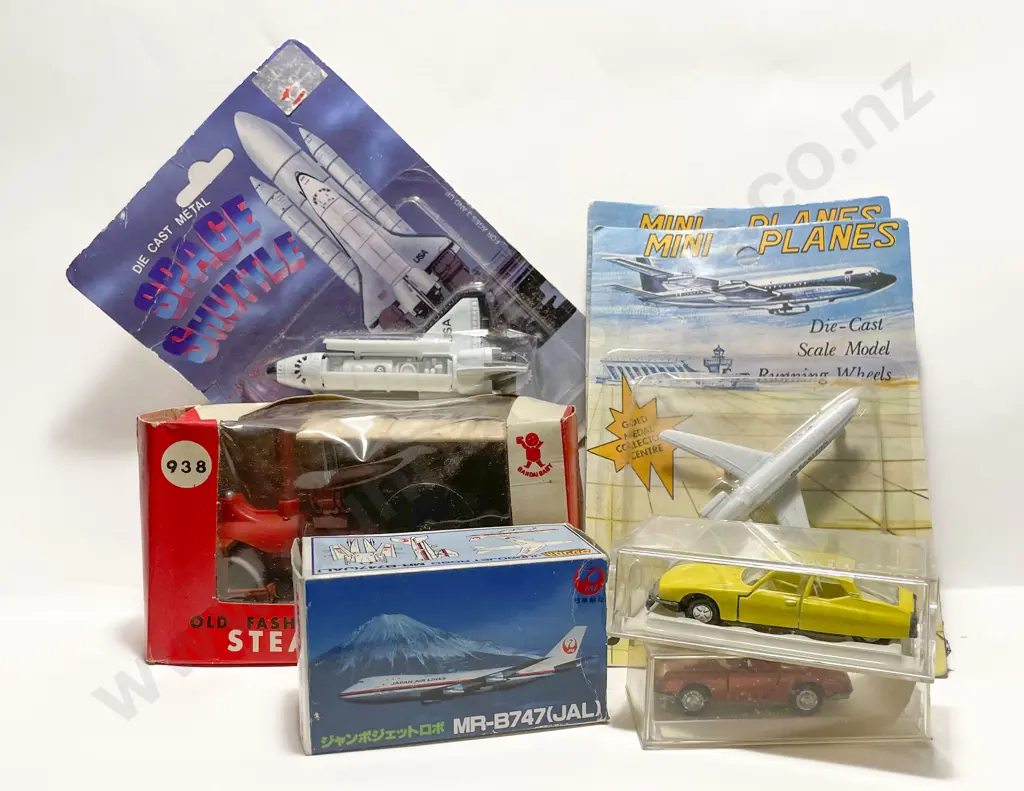 Boxed Old Fashion Steam Roller and Assorted Vehicles and Planes (7) Image 1++