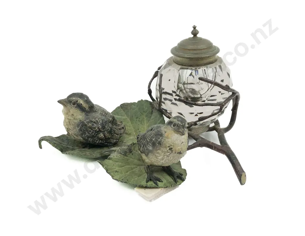 Victorian Austrian Cast Metal Novelty Inkstand Image 1++