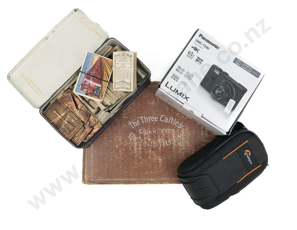 Ciggerette Card Album together with Box Qty of Cig. Cards and Digital Camera Image 1++