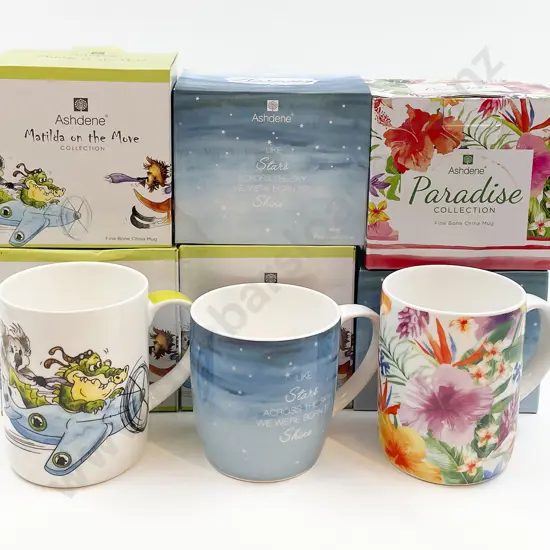 Qty of Assorted As New Boxed Mugs (6)