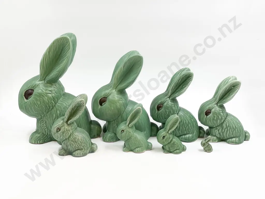 Set of Eight Graduated Sylvac Bunnies Image 1++