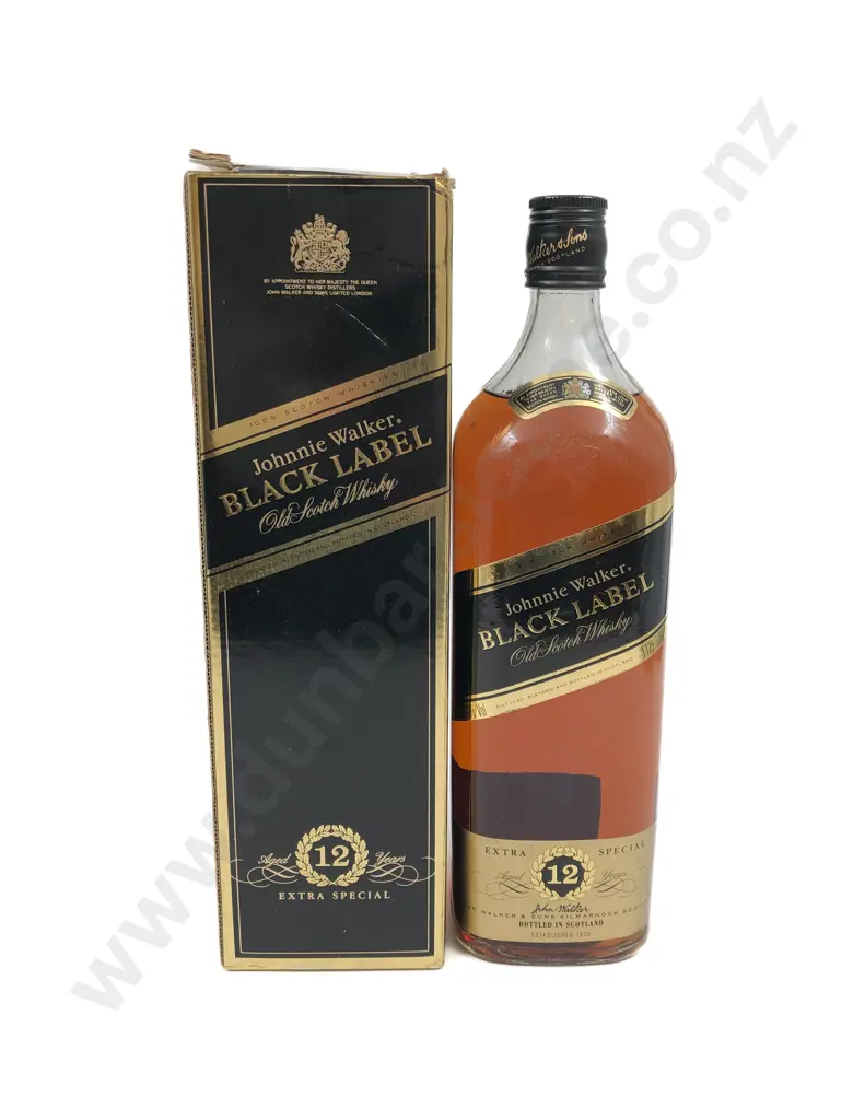 One Johnnie Walker Black Label 12 Year 1125ml boxed Image 1++