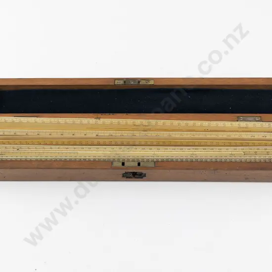 Victorian Mahogany Cased Set of Rulers